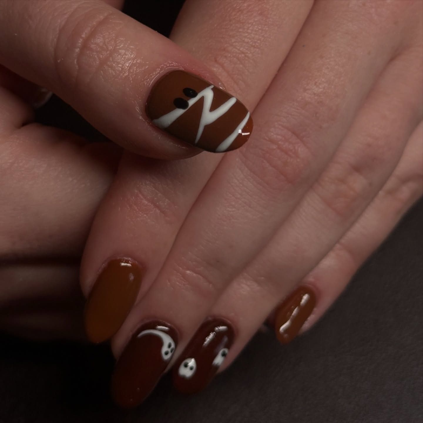 Brown nail art