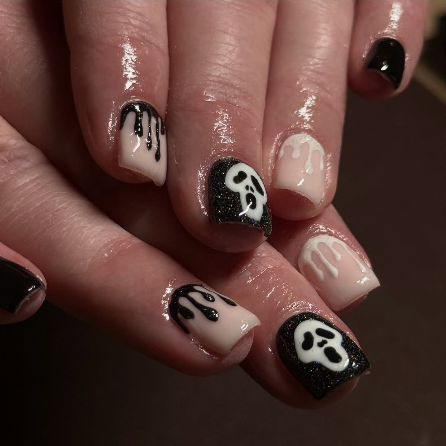 Halloween ghost nail art